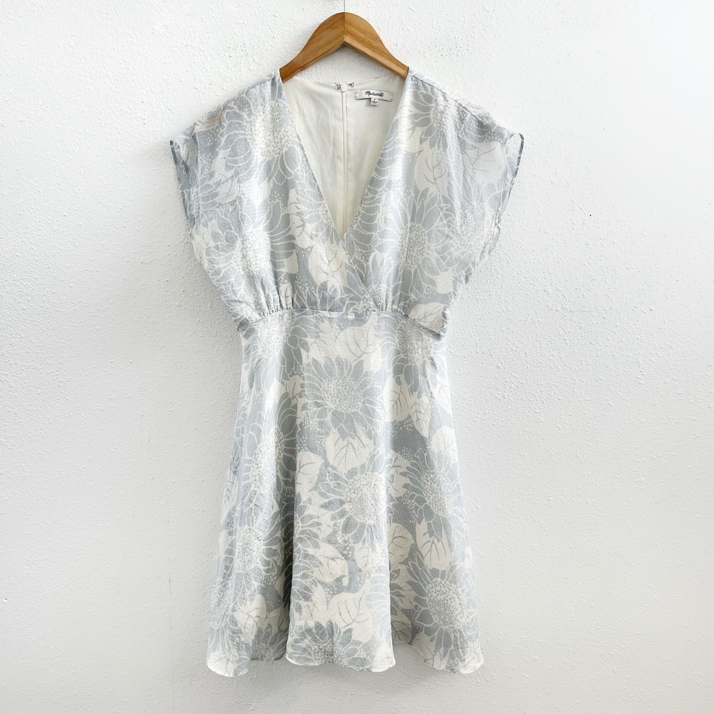 MADEWELL 100% Silk Floral Print Mini Dress Size Small